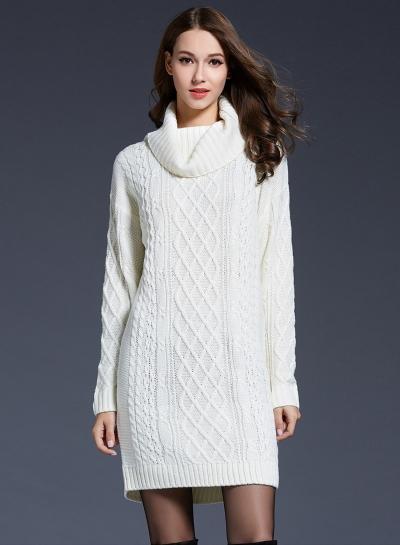 Oasap Fashion Cowl Neck Lonline Knit Sweater