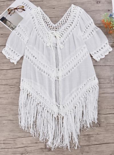 Oasap Fashion Fringed Crochet Bikini Cover Ups
