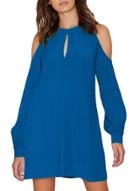 Oasap Women's Halter Long Sleeve Off Shoulder Backless Mini Dress