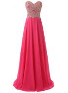 Oasap Sweetheart Strapless Back Lace-up Prom Dress