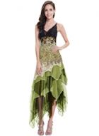 Oasap Women's Floral Lace Paneled Sequin Asymmetric Slim Fit Dress