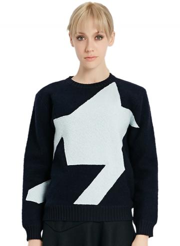 Oasap Women's Chic Geometric Print Knit Pullover Sweater