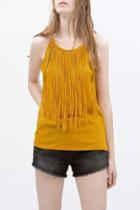 Oasap Fetching Tassels Cami Top