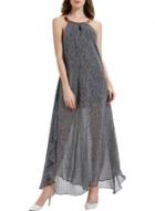 Oasap Women's Halter Design Backless Slit Asymmetric Dress