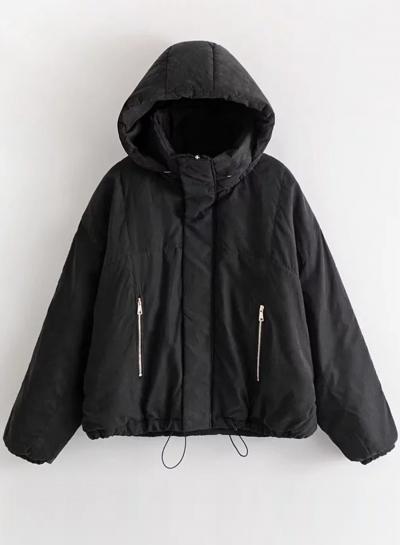 Oasap Fashion Solid Thicken Hooded Coat