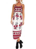 Oasap Women's Floral Print Drawstring Waist Dress With Spaghetti Strap
