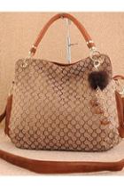 Oasap Vintage Style Jeweled Dot Pattern Shoulder Bag With Pom-pom Charm