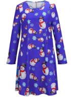 Oasap Fashion Christmas Snowman Printed A-line Dress