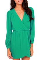 Oasap Charming Solid Overlapping Mini Dress