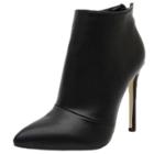 Oasap Women's Pointed Toe Back Zipper Stiletto Heels Pu Ankle Boots
