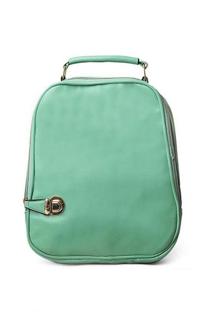 Oasap Candy Colored Zipped Detachable Satchel Bag