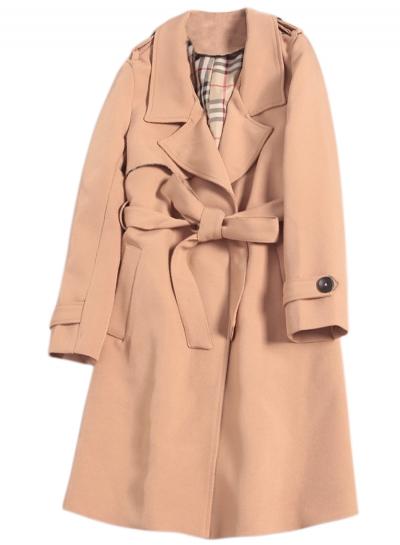 Oasap Women's Fashion Shawl Collar Tie Waist Trench Coat