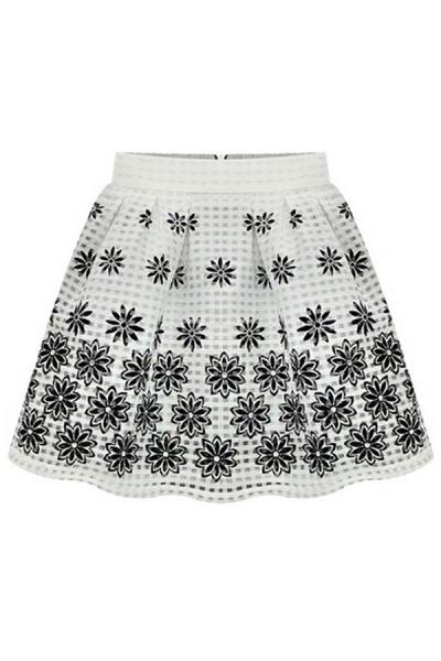 Oasap Floral High Waist A-line Skirt