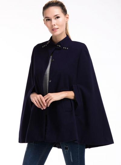 Oasap Stand Collar Sleeveless Solid Coats