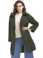 Oasap Turn Down Collar Long Sleeve Lamb Wool Solid Color Coat