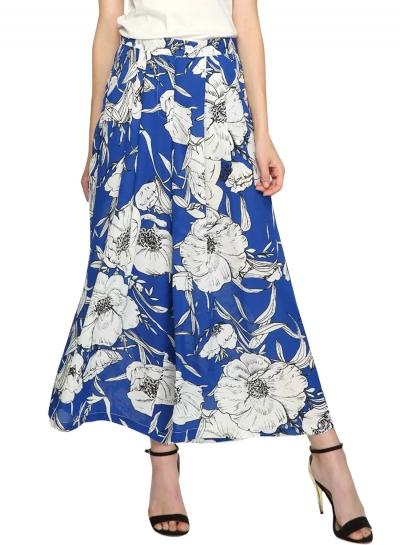 Oasap Women's Casual Floral Print Ninth Wide Leg Pants