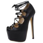 Oasap Platfrom Ankle Lace-up High Heels Party Pumps