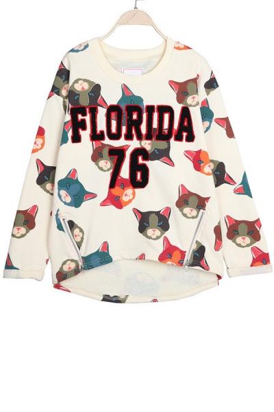 Oasap Cat High-low Sweatshirt