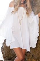 Oasap White Ethereal Chiffon Mini Dress