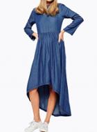 Oasap Women's Vintage Asymmetric Denim Dress