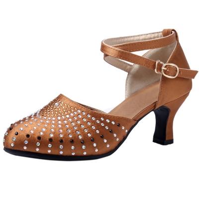 Oasap Women's Round Toe Rhinestone Decoration Mary Jane Dancing Shoes