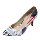 Oasap American Flag Print Pointed Toe Stiletto Heels Pumps