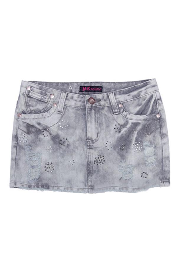 Oasap Rhinestone Embellished A-line Mini Skirt