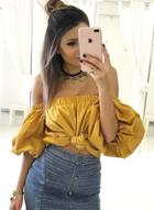 Oasap Off Shoulder 3/4 Sleeve Fashion Blouse