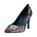 Oasap Floral Embroidery Pointed Toe Stiletto Heels Pumps