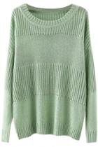 Oasap Sweet Solid Ribbed Pullover Knit Sweater