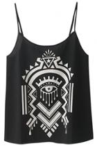 Oasap Peculiar Totem Print Spaghetti Strap Top