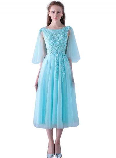 Oasap Women's Elegant Solid Backless Party Wedding Fit Flare Dress