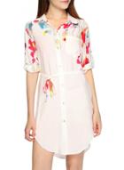 Oasap Women's Fashion Printed Button Down Shirt Dress With Belt