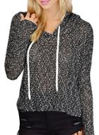 Oasap Women's Fashion Heathered Drawstring Hooded Sweatshirt