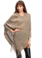 Oasap V Neck Loose Fit Irregular Cape Fringe Knitwear