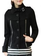 Oasap Women's Fashion Stand Collar Single Breasted Jacket Outwear