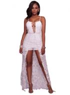 Oasap Spaghetti Strap Lace Up High Low Dress