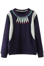 Oasap Stylish Loose Graphic Long-sleeve Sweatshirt