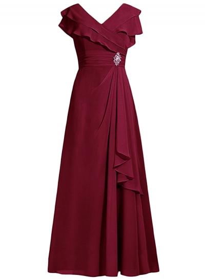 Oasap V Neck Sleeveless Maxi Wedding Evening Dress