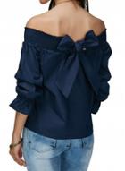 Oasap Fashion Off Shoulder Bow Pullover Blouse