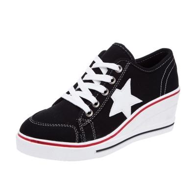 Oasap Round Toe Wedge Heels Star Canvas Shoes