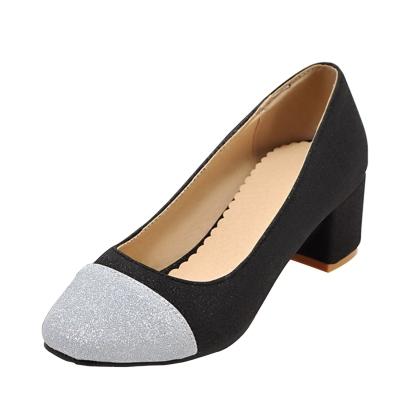 Oasap Square Toe Block Heels Shoes