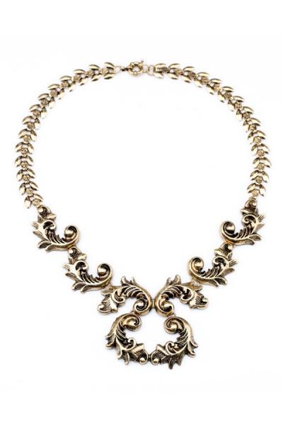 Oasap Antique Roll Grass Pattern Necklace