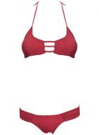 Oasap Women Two Piece Red Summer Halter Bikini Swimwear