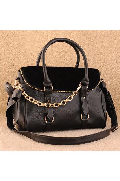 Oasap Vintage 2way Satchel With Horsehair Flap