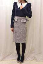 Oasap Elegant Flouncing Detail Woolen Skirt