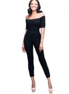 Oasap Fashion Off Shoulder Short Sleeve Slim Fit Jumpsuit