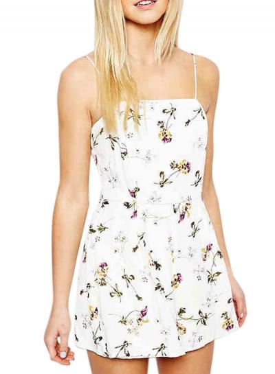 Oasap Women's Floral Print Spaghetti Strap Romper
