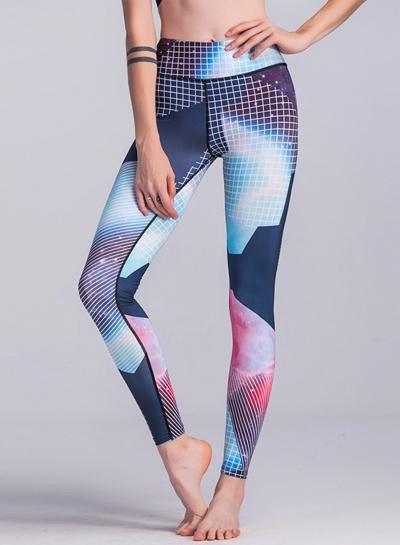 Oasap Fashion Color Block Skinny Fit Sports Leggings
