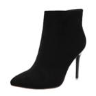 Oasap Stiletto Heels Solid Color Pointed Toe Ankle Boots